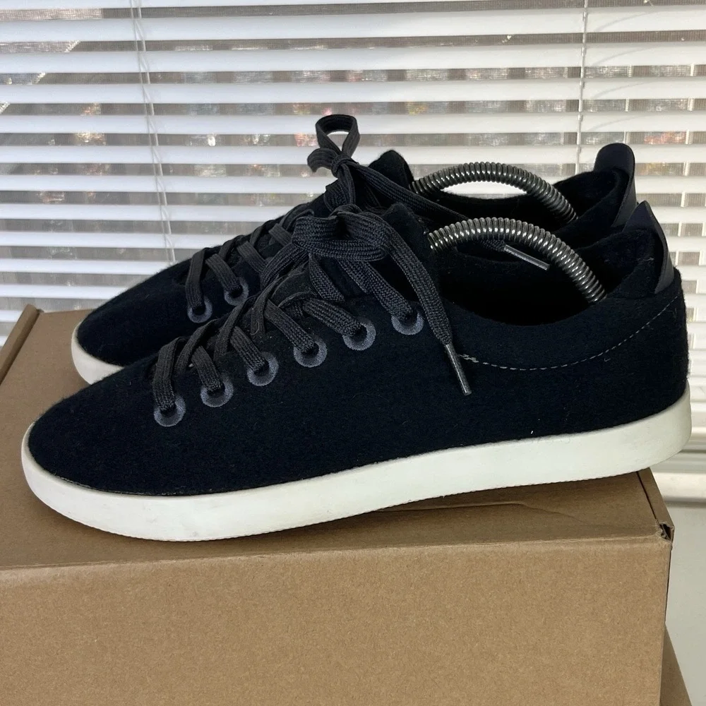 Allbirds Wool Piper WP Women Size 10 Black Lace Up Shoes Sneakers GUC